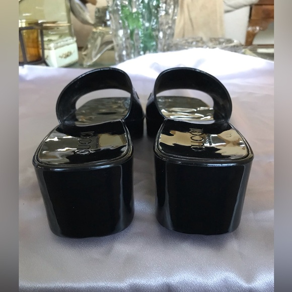 GUCCI made in ITALY size38 (8)black high platform comfortable . NEW ! - Picture 12 of 16